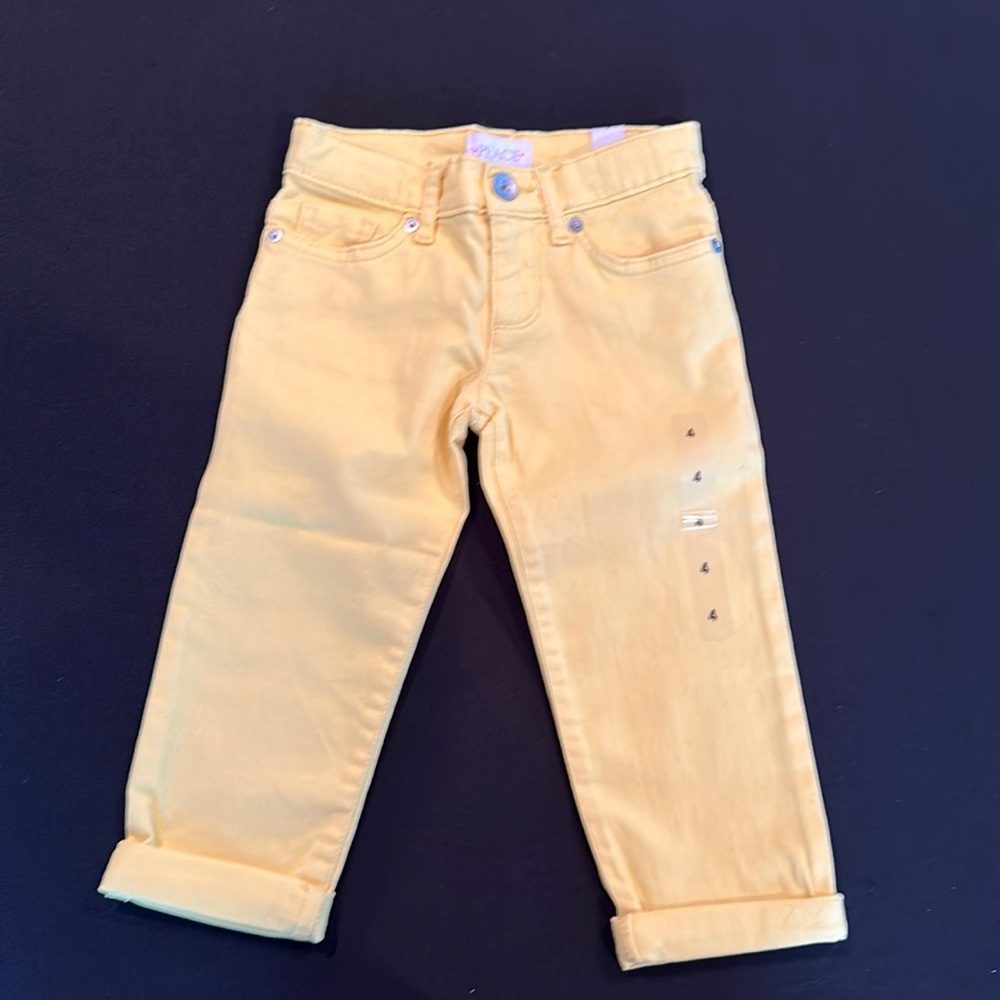 Girls children’s place capris- yellow size 4 - BNWT